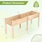 Natural Fir Wood Raised Planter Box with 2 Sections and Reinforced Corners Ideal for Outdoor Gardening